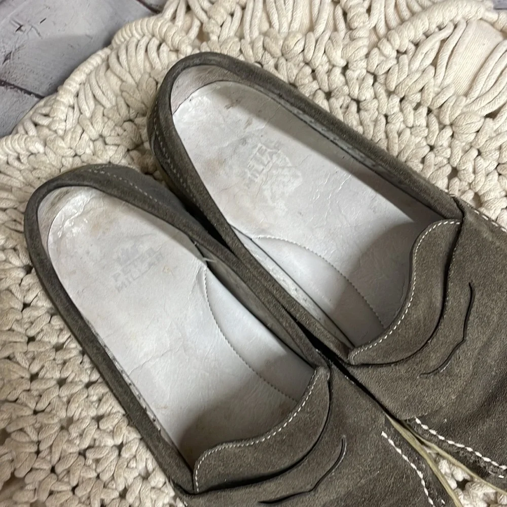 Peter Millar gray suede 9M leather loafers - Picture 3 of 8